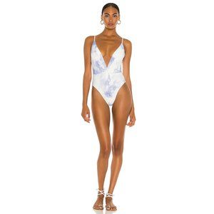NWT Jonathan Simkhai INGRID one piece swimsuit Sky Tie Dye Size Large MSRP $225